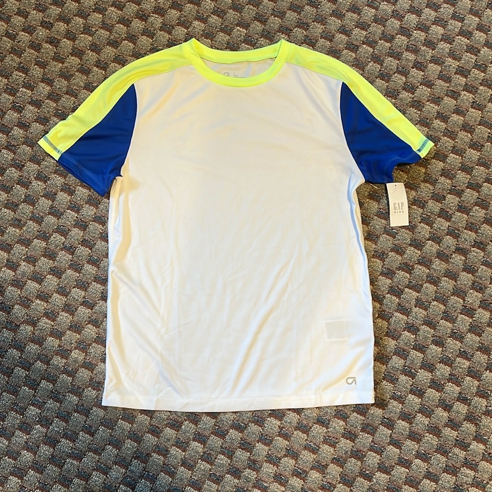 NWT white and neon tee
